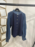 Maglioncino con dettaglio in denim