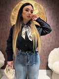 Camicia over con foulard 100% cotone