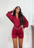 Tutina bordeaux con strass