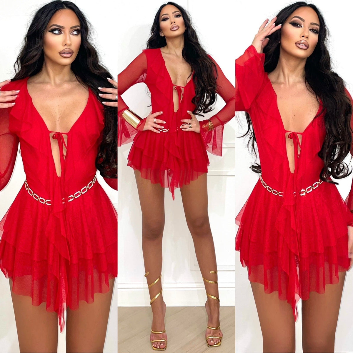 Abito in tulle rosso