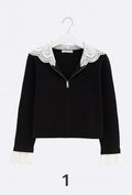 Felpa con pizzo bianco