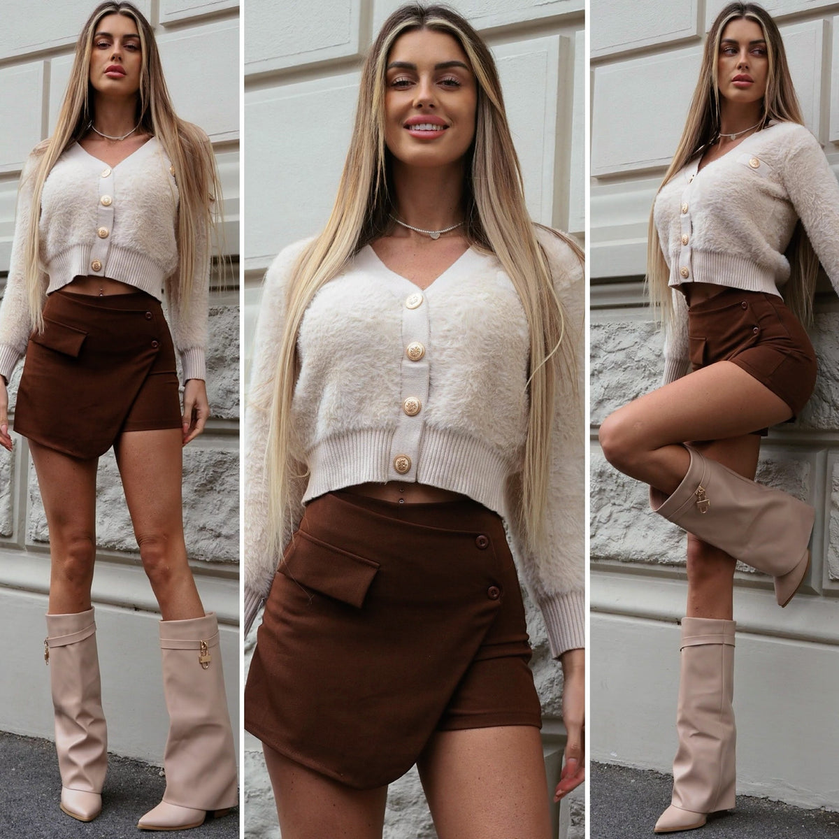 Gonna pantalone choco