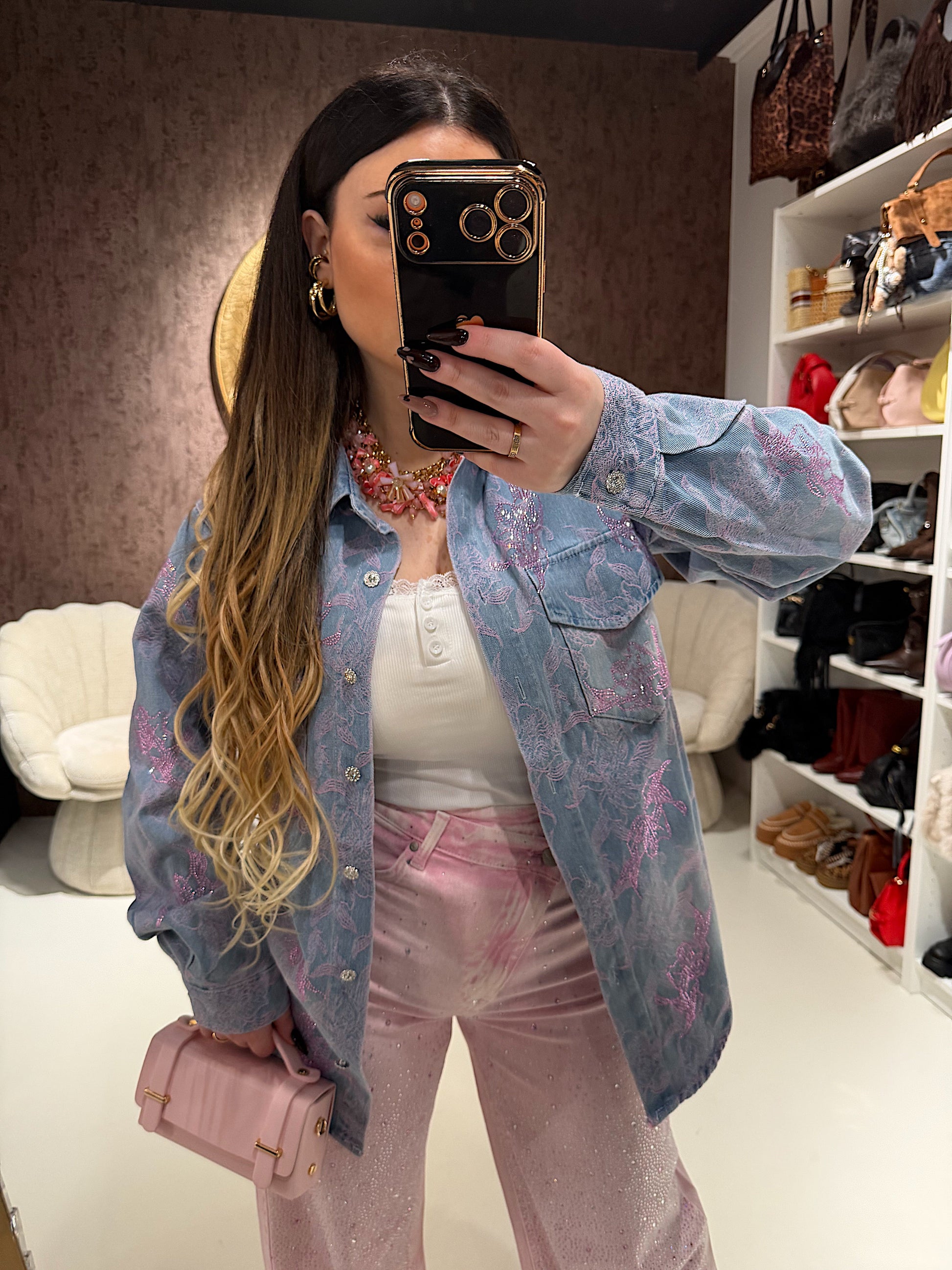 Camicia Denim Rose Lace