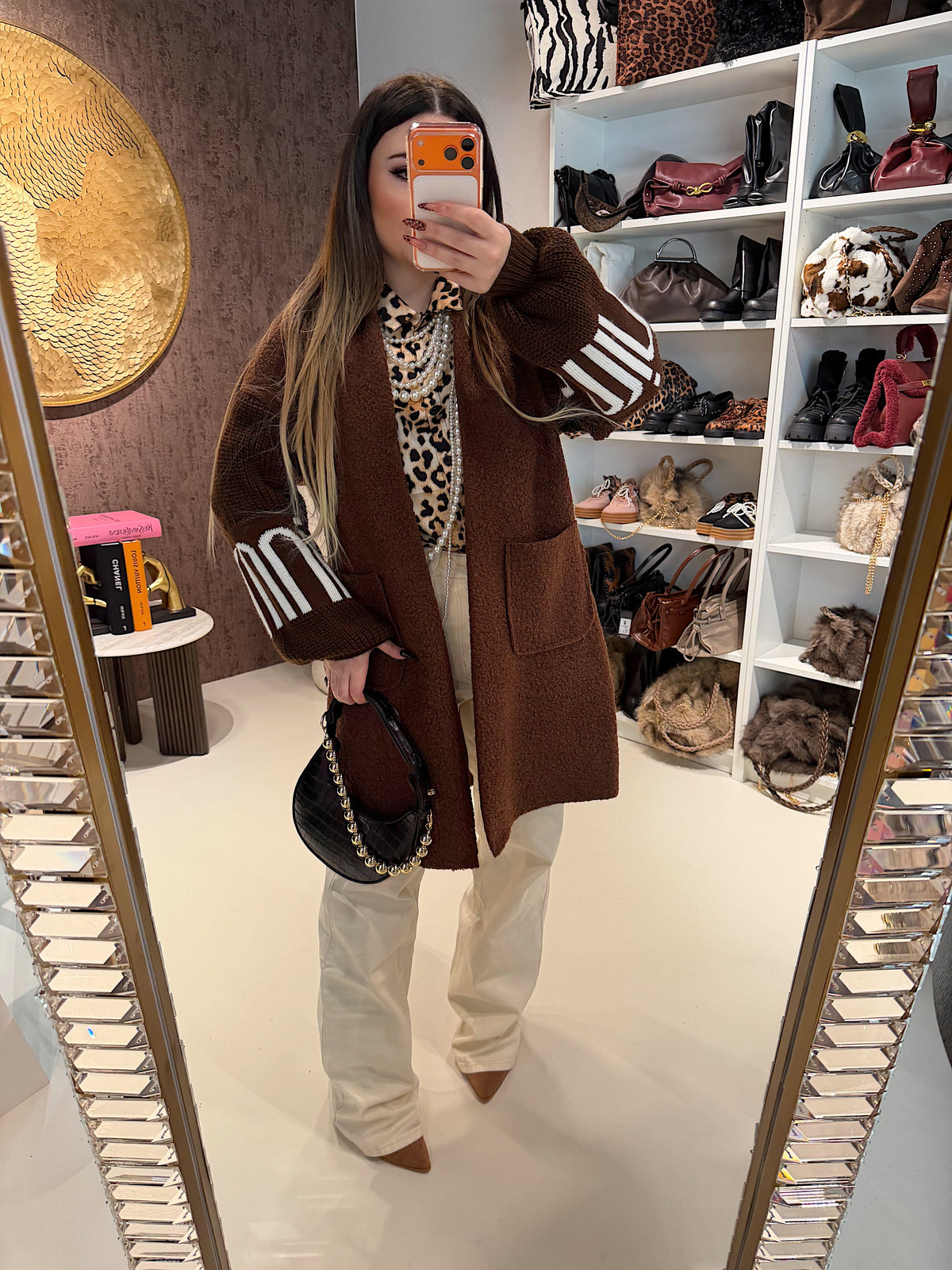 Cardigan lungo con polsino