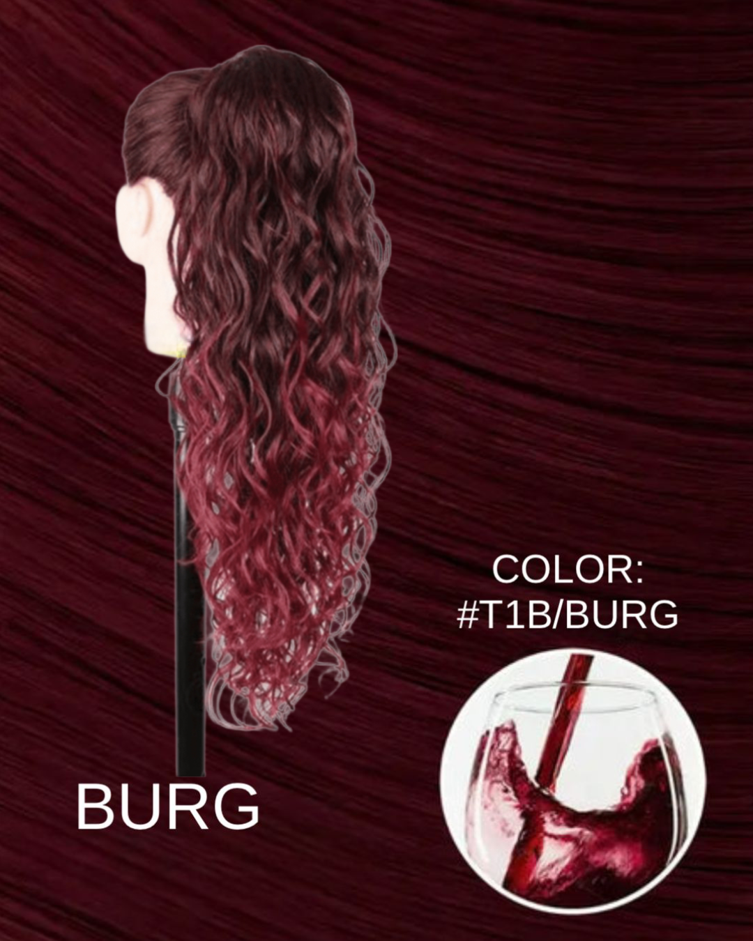 Coda #t1/b burg Riccio Morbido con Coulisse Rosso degradè