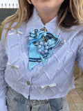 Camicia crop con fiocchi
