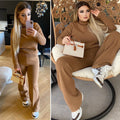 Completo basic maglia e pantalone Camel