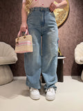 Jeans con tasca a cuore ballon