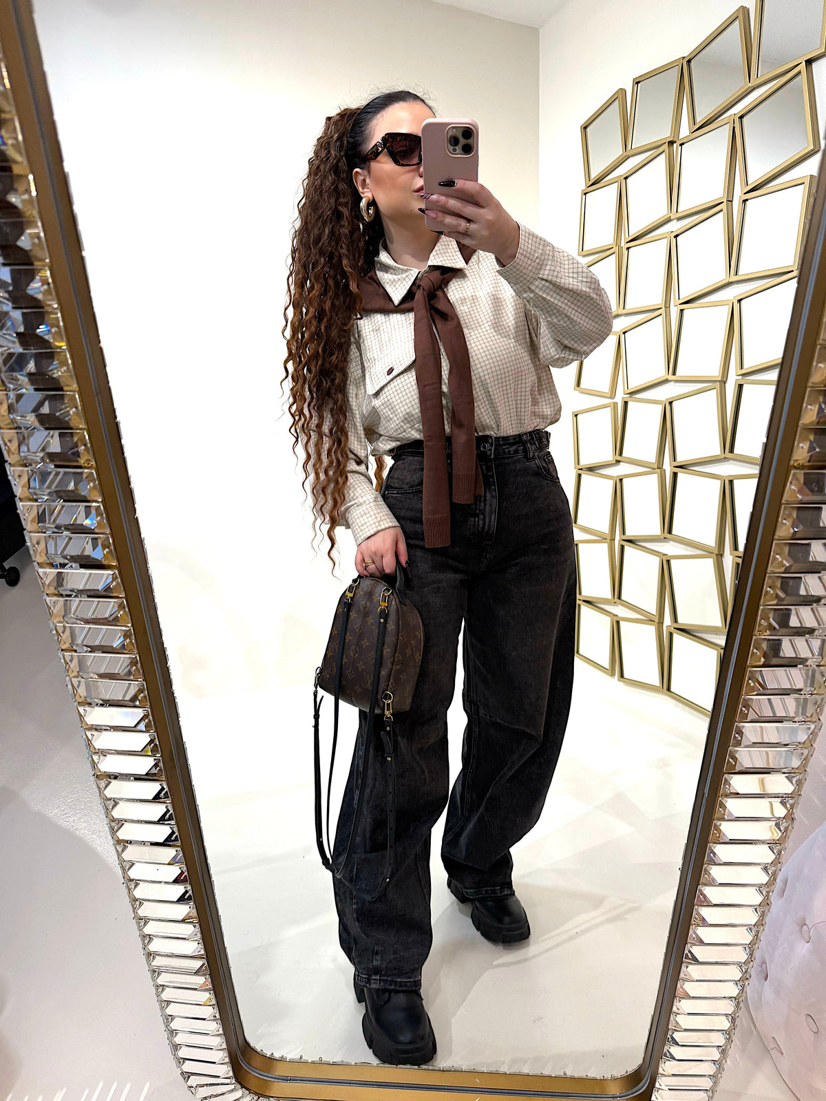 Camicia con cardigan choco