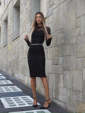 Abito midi in velo nero