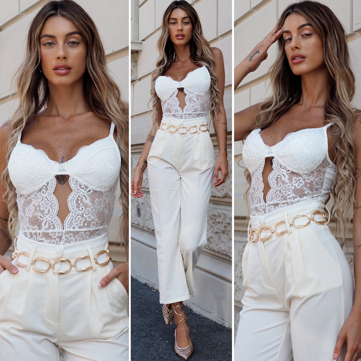 Body bianco in pizzo