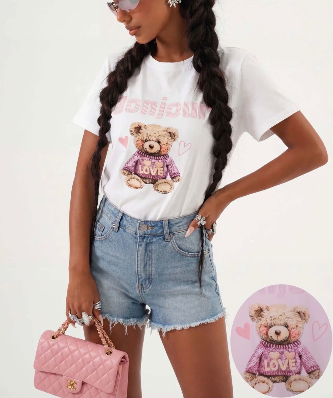 T-shirt Bonjour Teddy Love