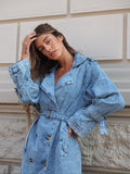 Trench lungo in jeans