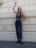 Tuta in jeans con zip
