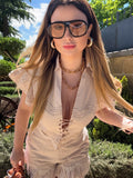 Completo beige con pizzo