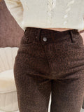 Jeans Wide Leg Animal Brown
