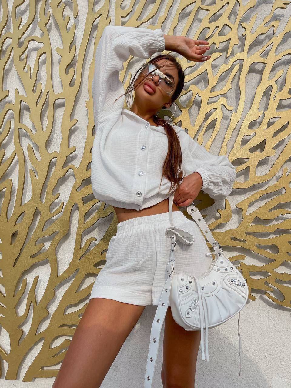 Set short più camicia bianco