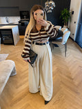 Pantalone palazzo beige