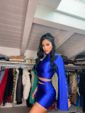 Set top e gonna blu elettrico