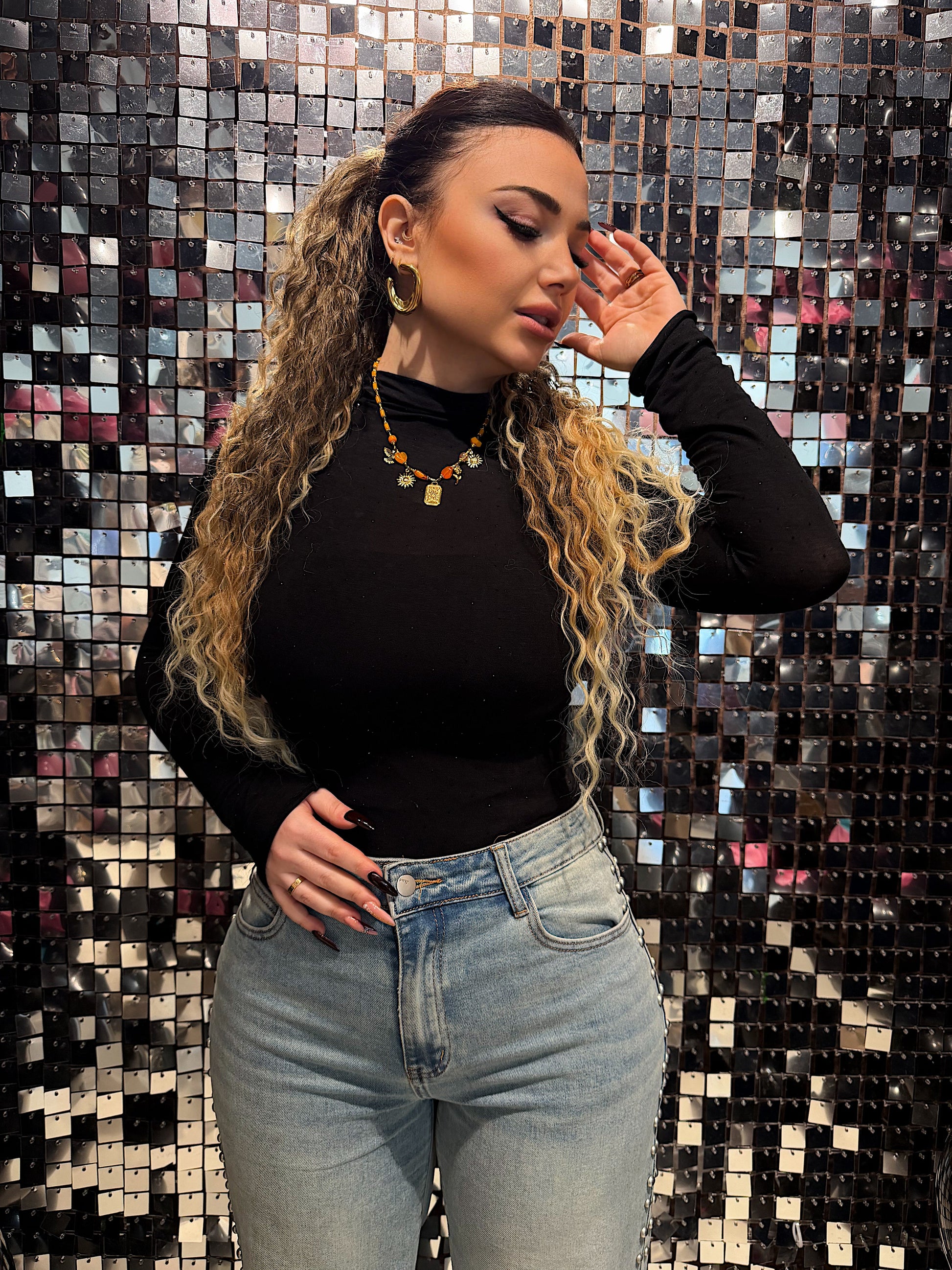 Maglia essential con strass