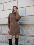 Abito in maglia choco con trecce