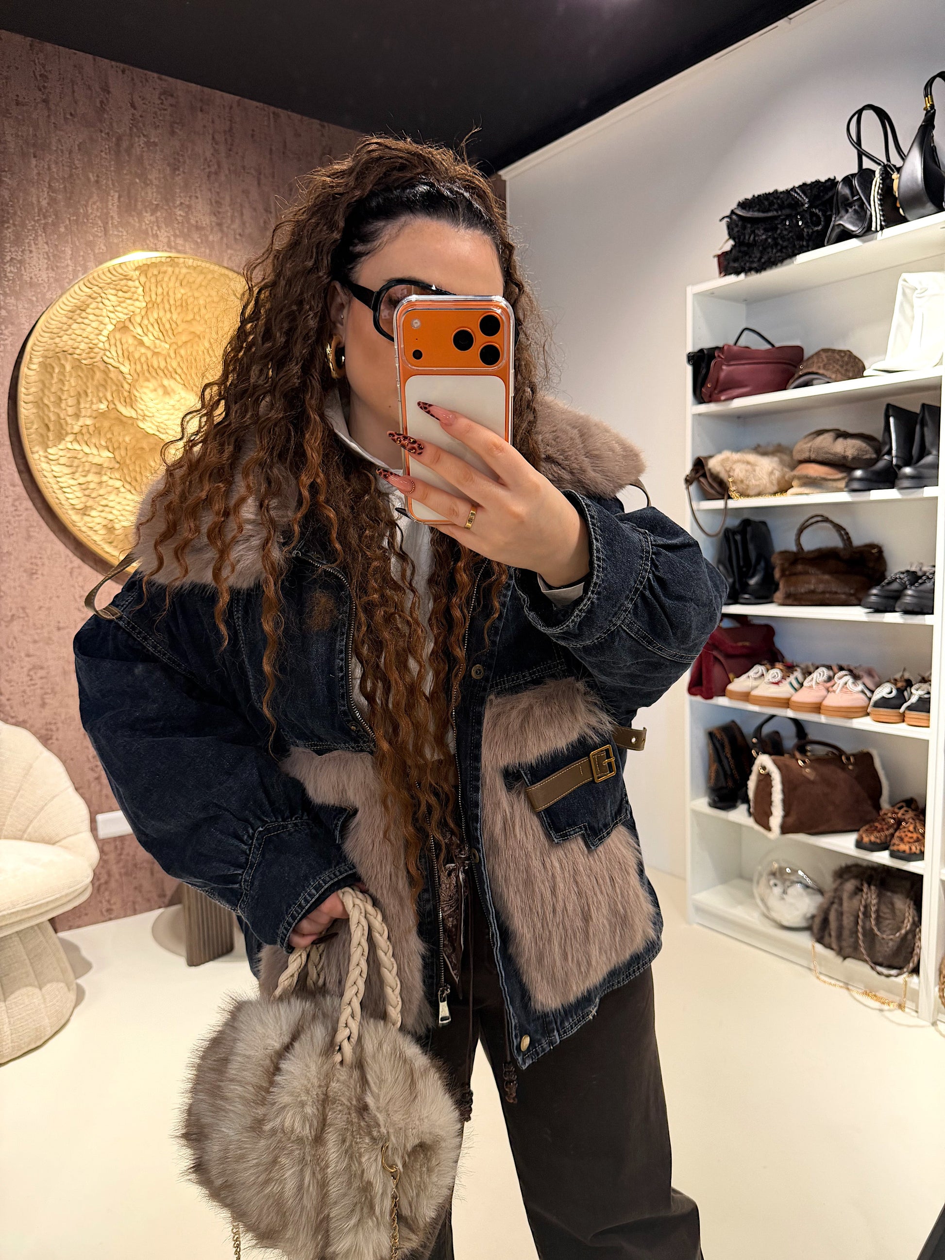 Giaccone Denim Luxury Fur