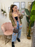 Cardigan animalier rosa