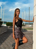 Top in raso nero
