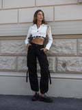 Pantalone cargo nero