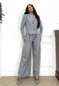 Set pantalone e giacca grigio polvere
