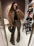 Pantalone a zampa animalier