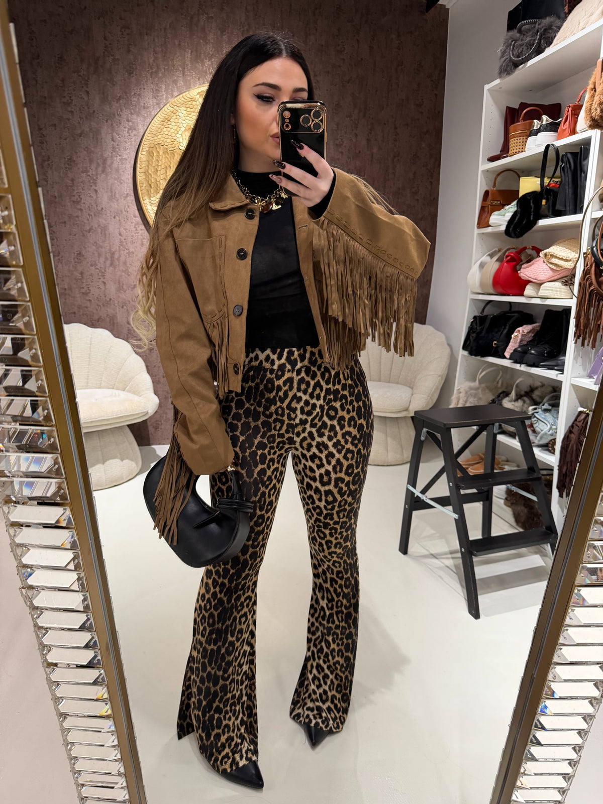 Pantalone a zampa animalier