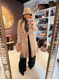 Cappotto con frange e fiocco 3 colori