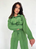 Set due pezzi camicia e pantalone pistacchio