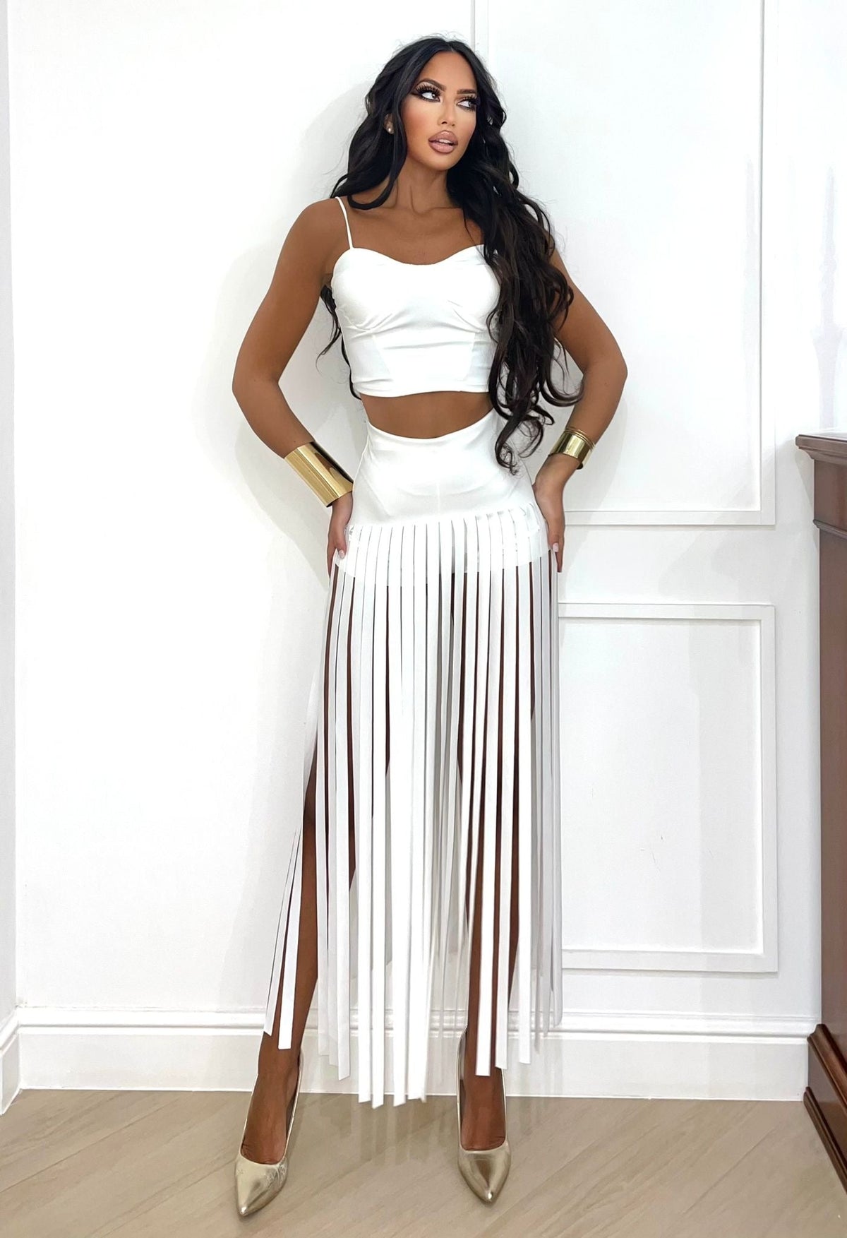Completo frange vibes bianco