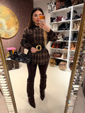 Camicia check marrone