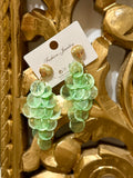 Orecchini conchiglia grappolo verde