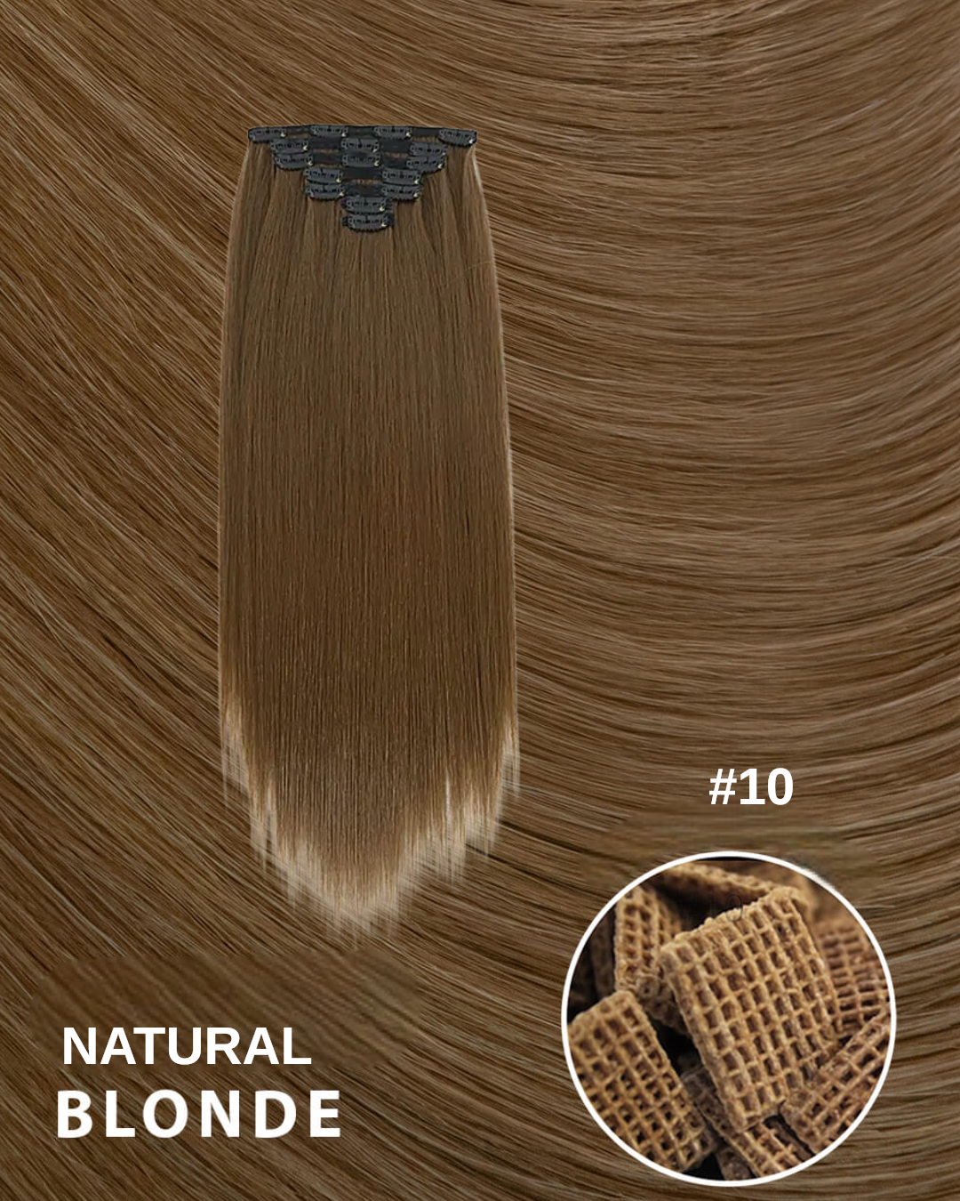 Extension 7 clip liscia castano nocciola #10