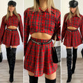 Completo camicia e gonna scozzese