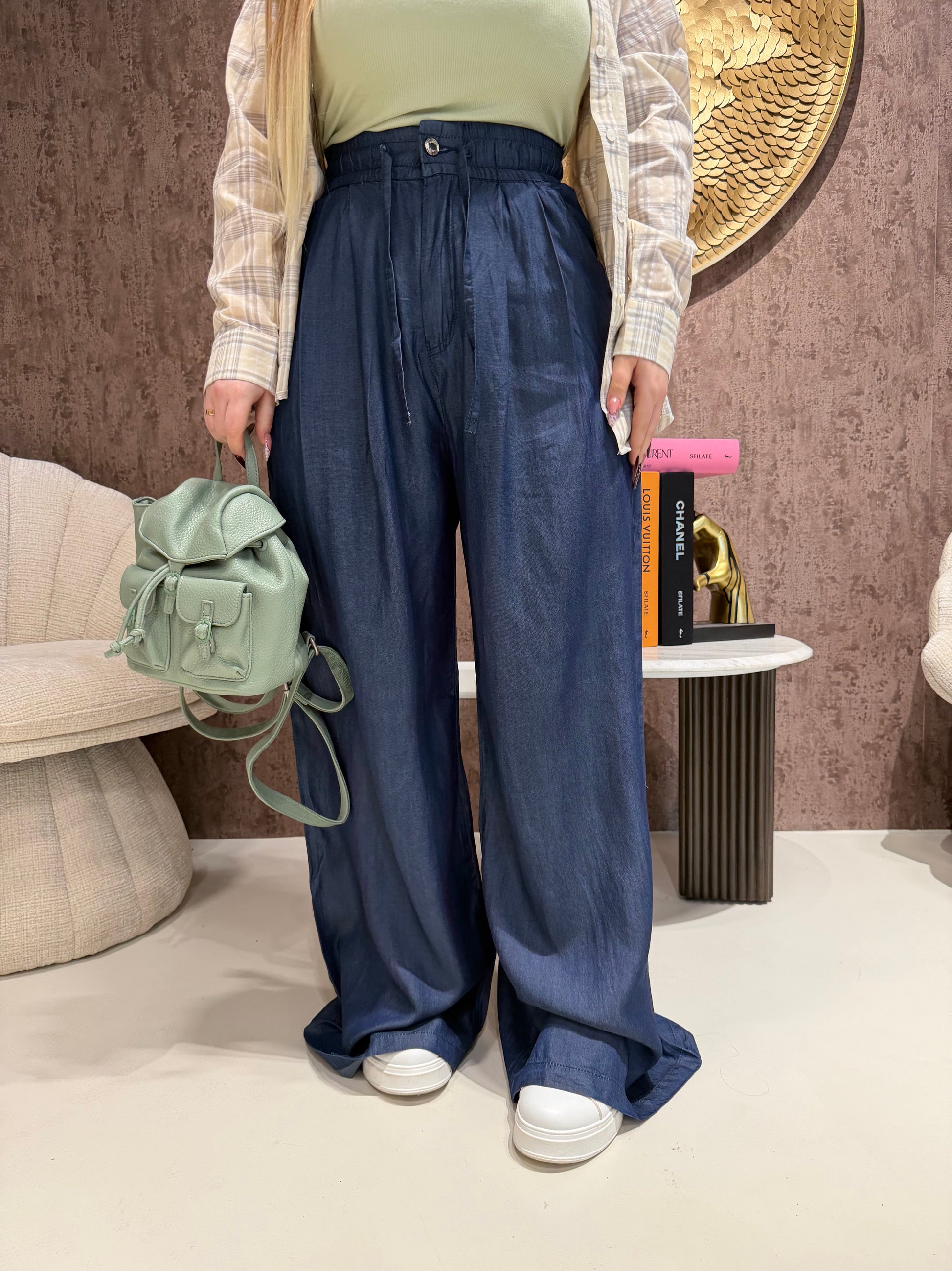 Pantalone comfy effetto jeans