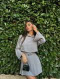 Camicia gessata grigio perla