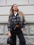 Giaccone in tweed Nero