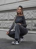 Cargo maxi con tasconi jeans grigio