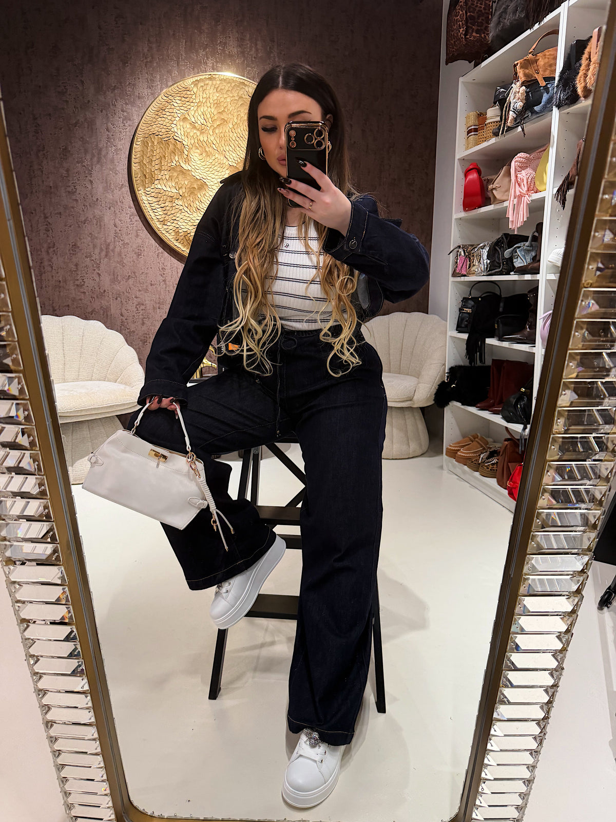 Completo Elastic Denim scuro