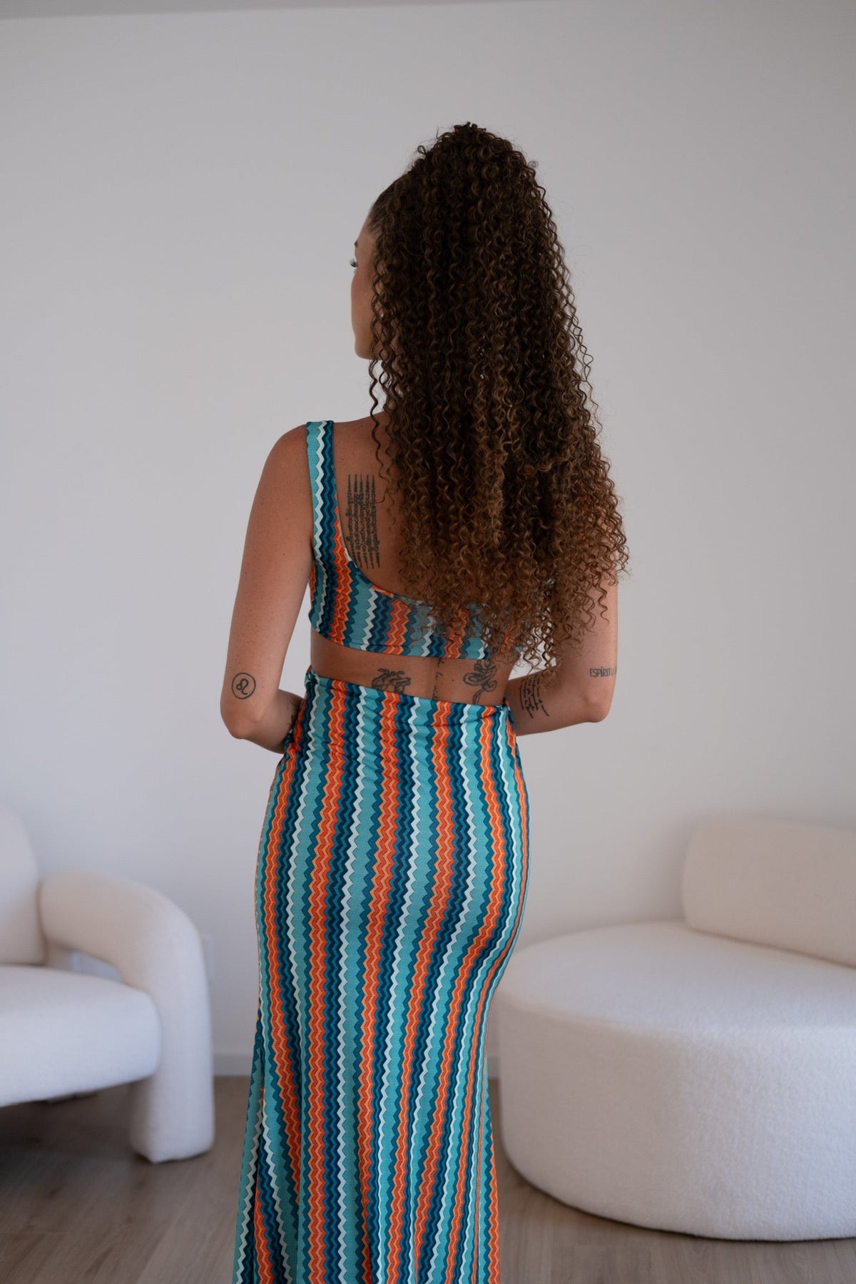 Abito zig zag arancio