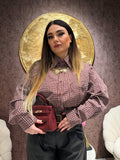 Camicia over a quadri spalle bombate
