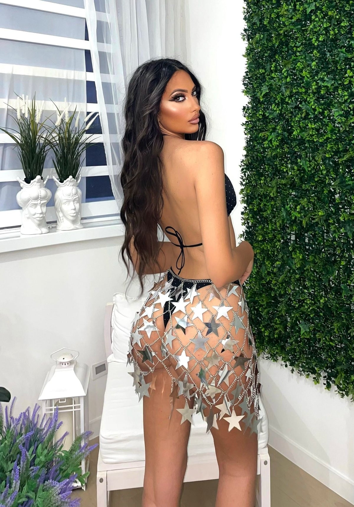 Bikini nero con brillantini
