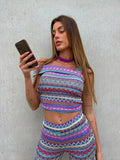 Pantalone crochet lilla