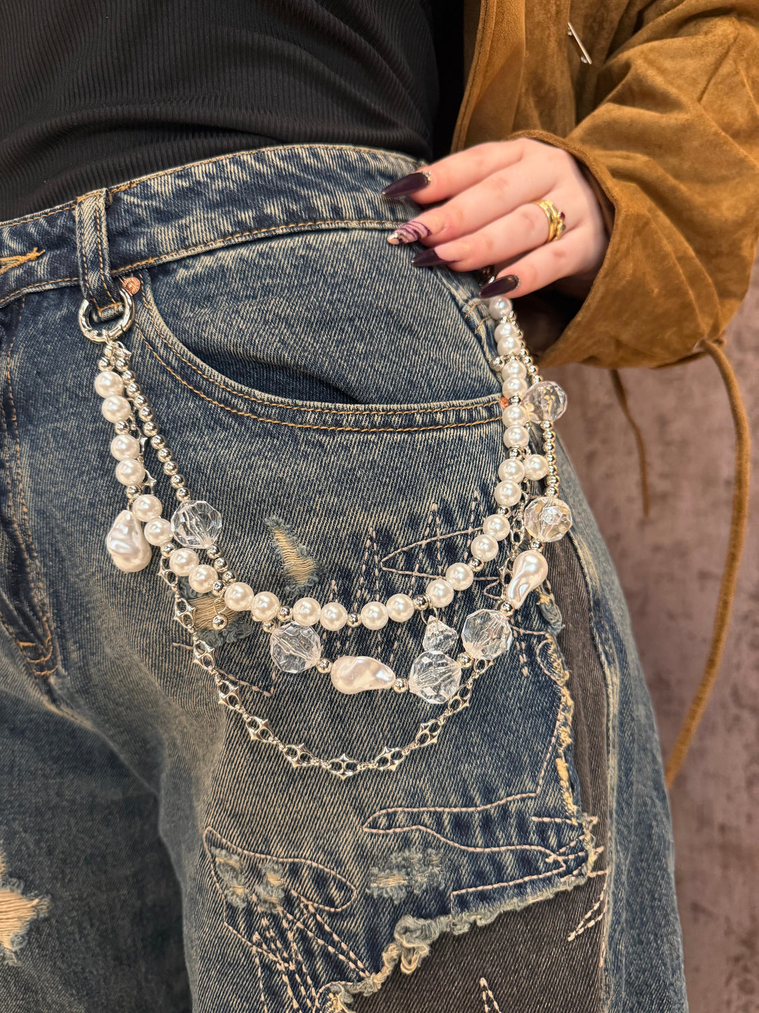 Jeans Ballon con Catenina
