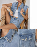 Gilet in jeans con spille